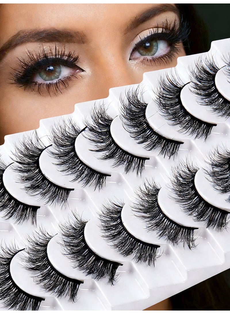Joudi 【7 Pairs】Handmade Cat Eye False Eyelashes - Fluffy & Natural Volume, Comfortable All Day ✨ - Image 1